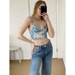 UO Lilly Satin Tie-Shoulder Top